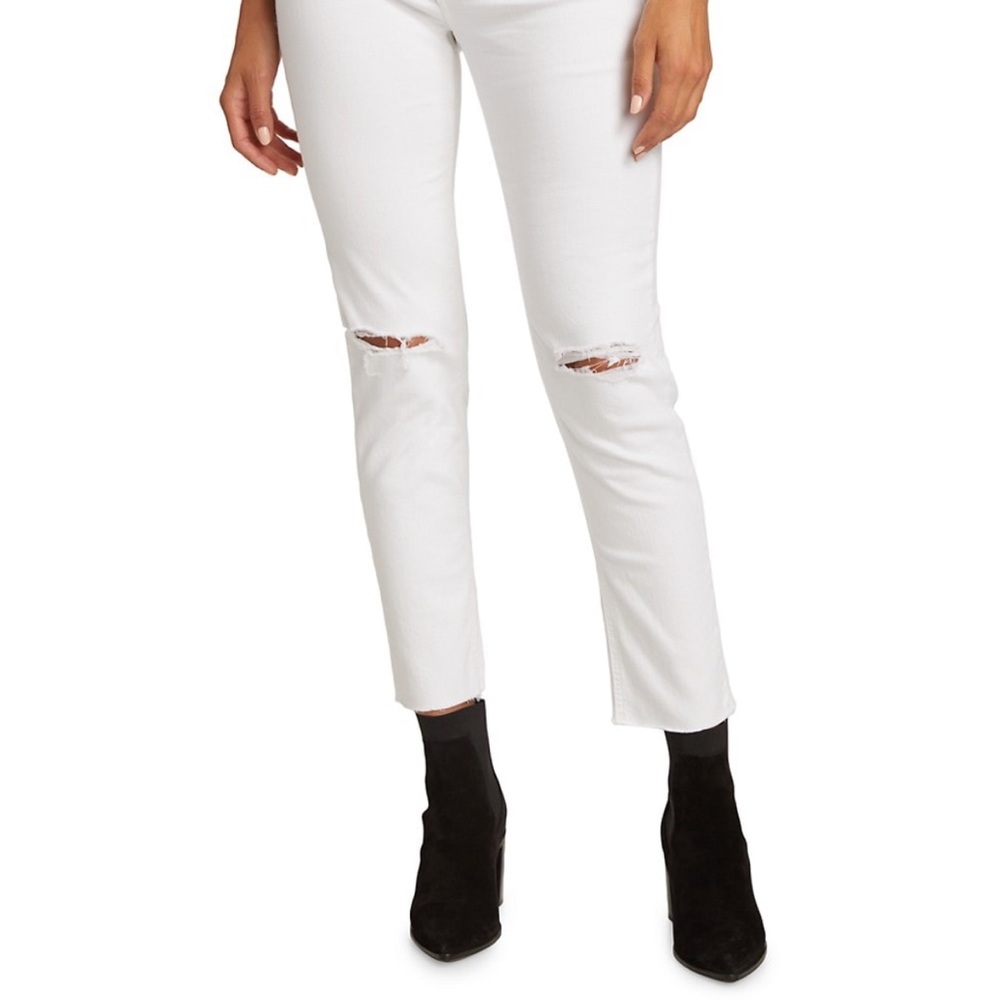 NWT rag & bone Jeans White Prospctr Dre Capri Distressed Size 26, 28, 29 or 30 - Picture 1 of 16